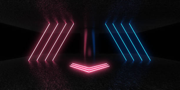 istock 3D abstract background with neon lights. neon tunnel  .space construction . .3d illustration 1433866855