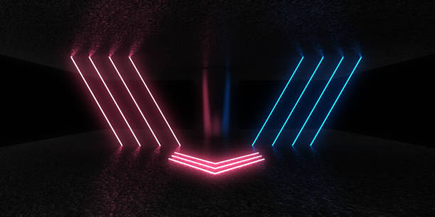 istock 3D abstract background with neon lights. neon tunnel  .space construction . .3d illustration 1433866858