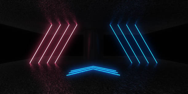 istock 3D abstract background with neon lights. neon tunnel  .space construction . .3d illustration 1433866860