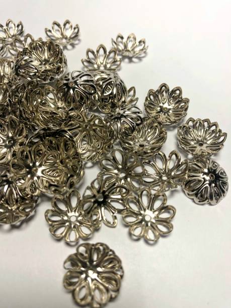 istock Metal flower bead caps 1433867024