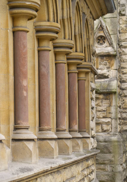 istock Old Roman wall of stone pillars 1433869132