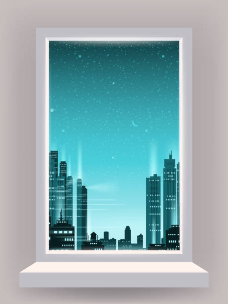 Window. City Vector 60+ Inner City Summer Illustrations, Royalty-Free Vector Graphics ...