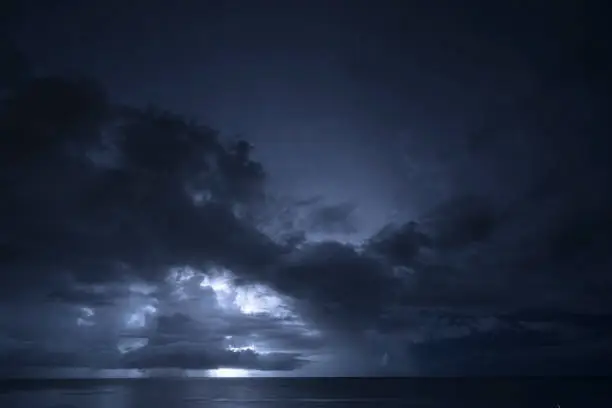 thunderstorm scenery around Curacao, the Caribbean