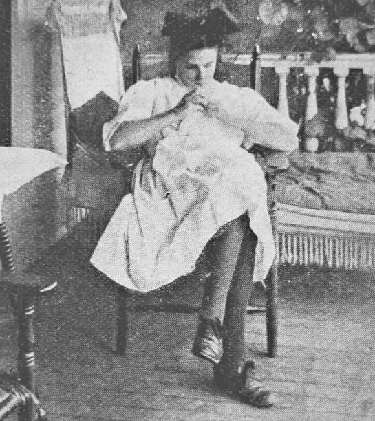 istock For young girls education, how a girl should not sit when sewing 1433885048