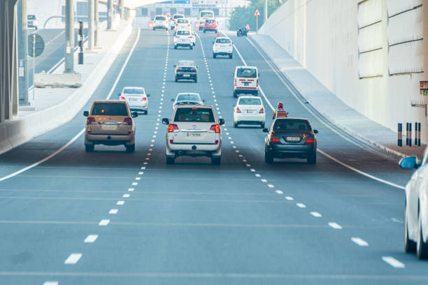 Newly constructed underpass corridor Doha to Lusail city. Doha Roads and traffic