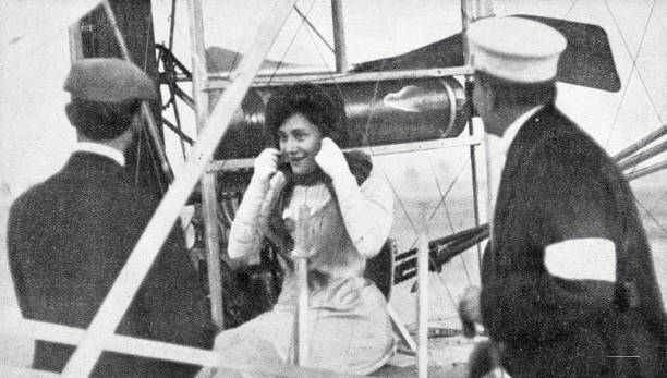 istock First female german flight with an aeroplan airship, built by Orville Wright 1433886795