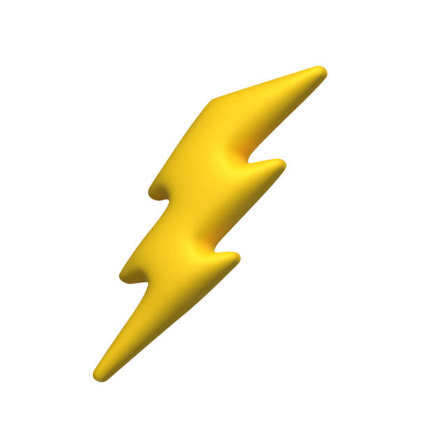 istock Lightning Sign Yellow Color. 3d vector icon. Cartoon minimal style 1433887414