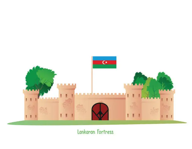 Vector illustration of Lankaran Gate in Azerbaijan