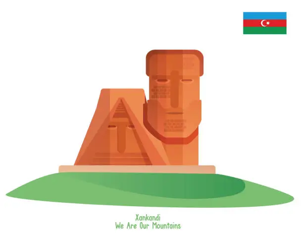 Vector illustration of Statue in Stepanakert, Nagorno Karabakh