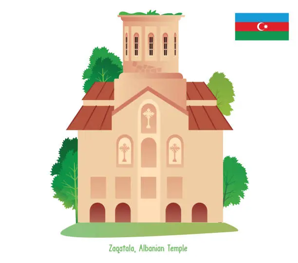 Vector illustration of Zaqatala Temple