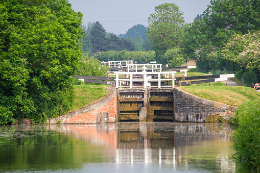 Caen Hill Locks at Devizes in Wiltshire, United Kingdom