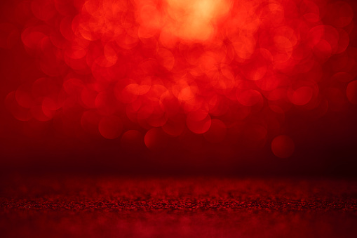 Red bokeh lights on the Merry Christmas background