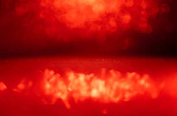 Red bokeh lights on the Merry Christmas background