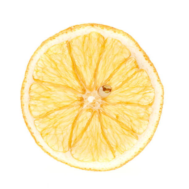 Top view of half of sliced orange.