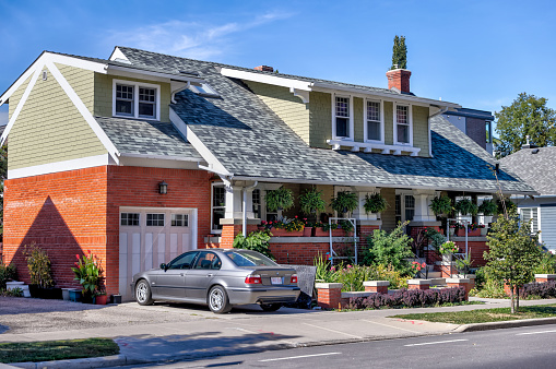 Calgary, Alberta - September 24, 2022: Quaint heritage homes in Calgary's Mission District