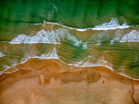 Aerial view of El Palmar beach in Vejer de la Frontera, Cadiz in Spain.