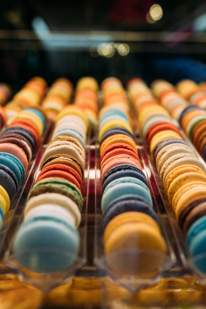 Colorful homemade organic macarons