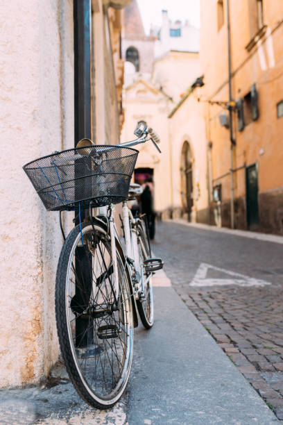 istock A bicycle with street view , Verona 1433910337
