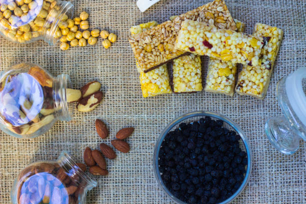 istock Bar with granola, dried fruits and nuts 1433912022