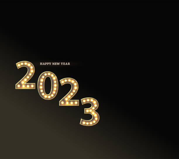 istock 2023 Happy New Year Greeting Background with lights 1433913783