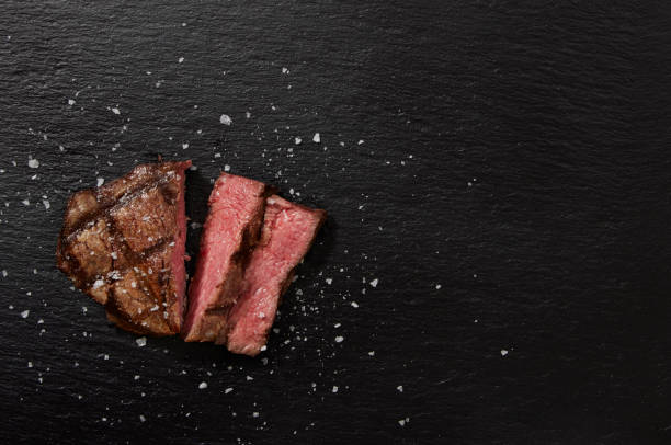 The Perfect Sous Vide Medium Rare Tenderloin  Steak stock photo