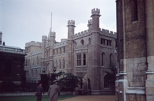 Cambridge, Cambridgeshire, England, UK, 1962. Gonville College, Cambridge. Also: teachers.