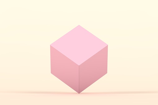 Pink box 3d rendering