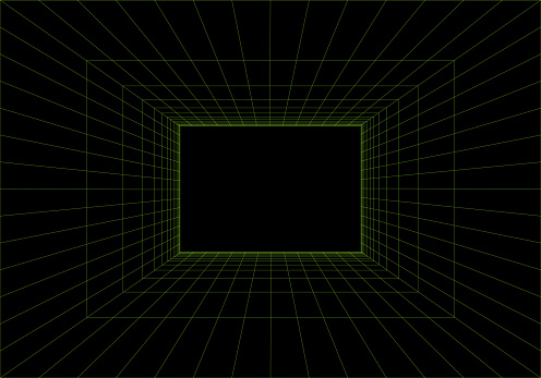 Vector Background with Perspective Grid. Futuristic Metaverse Illustration.