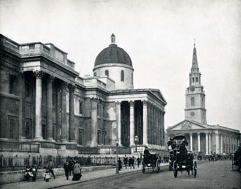 Vintage photograph of the Pantheon, Paris, France 19th Century