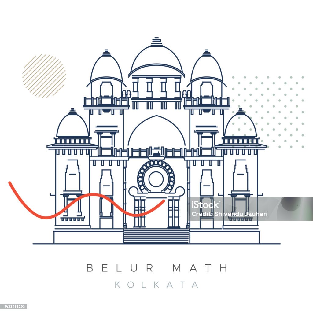 Kolkata City Belur Math Icon Illustration Stock Illustration ...