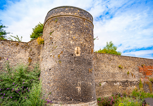 Dovecote in the fields in Burgundy, France, campaign landscape