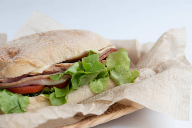 istock Pastrami Ciabatta Sandwich on White background 1433945069