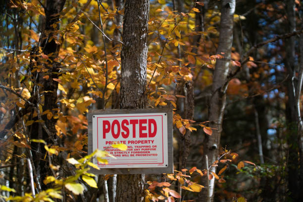 No Trespassing Sign in Red