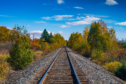 Autumn Landscape - Railroad Tracks
