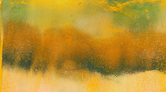 Texture hand painted with acrylic on paper. Colors of orange, yellow and green.