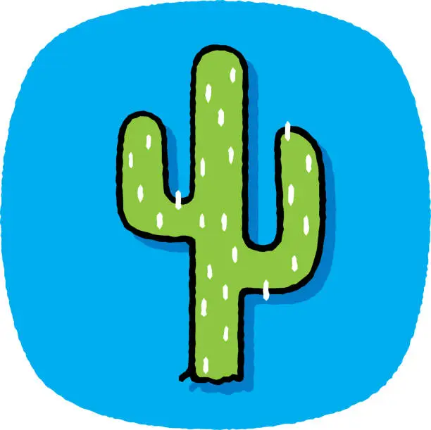 Vector illustration of Cactus Doodle 7