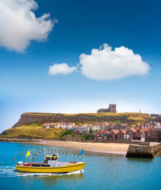 Photo of Whitby skyline and river Esk UK in Scarborough Borough Concil of England