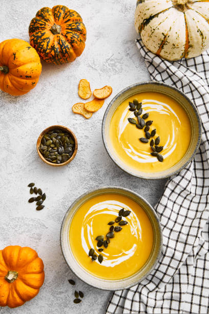 istock Homemade autumn squash soup with pumpkin seeds 1433949132