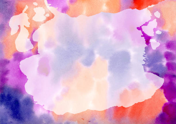 istock Watercolor paint abstract multicolored background. violet, orange, red and purple Spots and splashes texture. Light Drops. Backdrop of Spot for packaging and web 1433952034