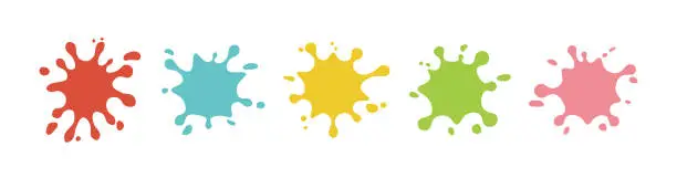 Vector illustration of Black ink splashes set. Paint splatter. Vector EPS 10