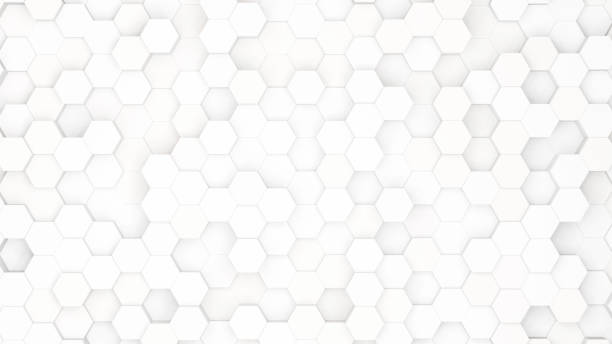 Realistic abstract honeycomb background. 3d rendering. White and grey hexagon background. Realistic abstract honeycomb background. 3d rendering. Geometric texture. Modern technology backdrop. Hexagon pattern. hexagon stock pictures, royalty-free photos & images