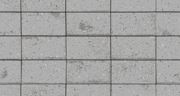 ilustrações de stock, clip art, desenhos animados e ícones de concrete pavement with textured bricks seamless pattern - granite block backgrounds gray