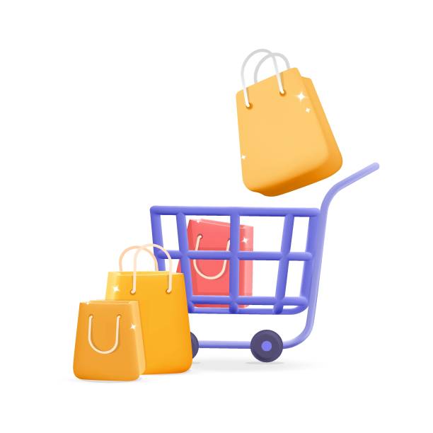 istock 3d vector online shopping cart with gift bags icon design banner 1433974485