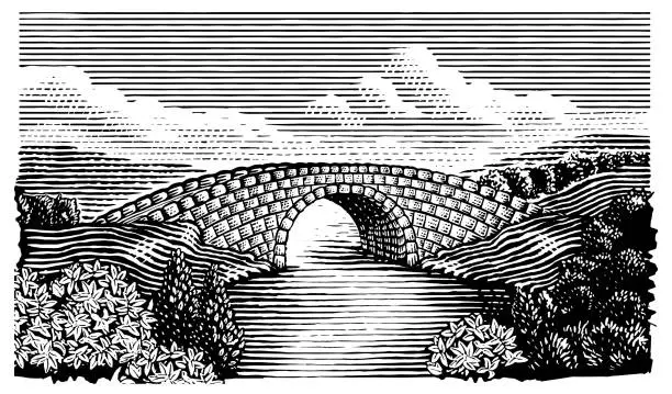 Vector illustration of Old Stone Bridge