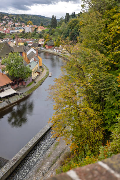 Vltava River is the longest river in the Czech Republic and flows past the charming town of Cesky Krumlov.