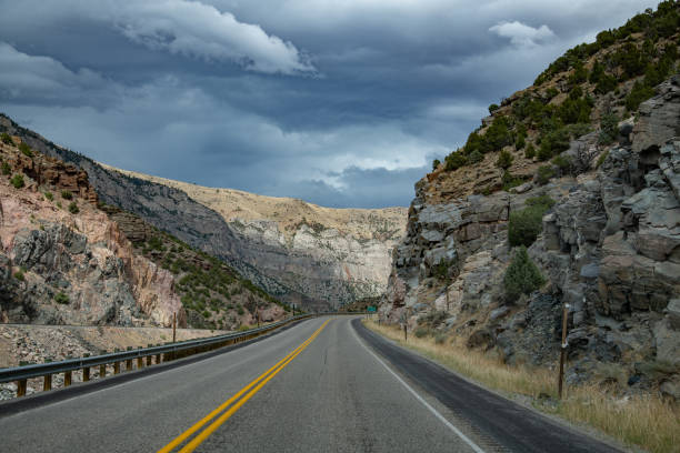 istock Thunderstorm over Canyon highway between Thermopolis and Cody, Wyoming 1434007574