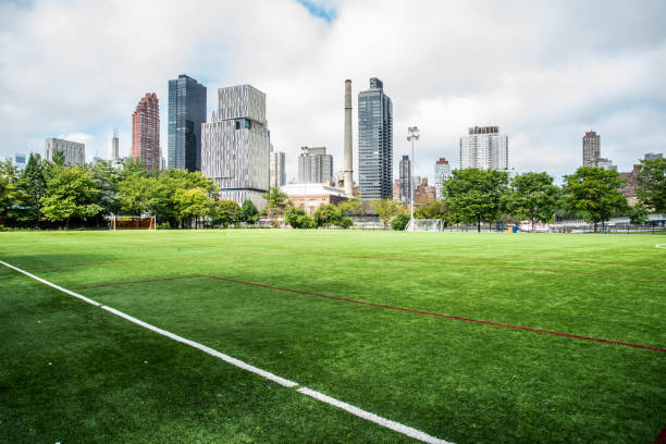 Soccer field in the city