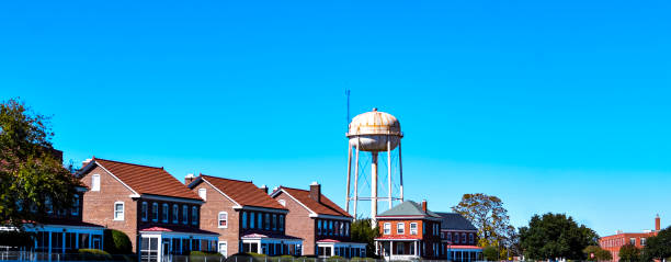 Fort Monroe- Old Base Housing Fort Monroe former military housing. Hampton VA hampton virginia stock pictures, royalty-free photos & images