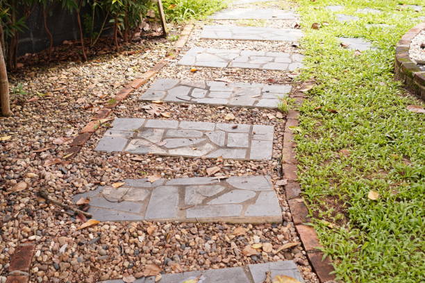 istock The picture shows a  garden path in the backyard. 1434019482