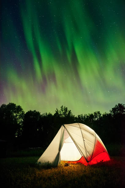 istock Camping under the northern lights 1434023647